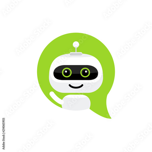 Robot icon. Chat Bot sign for support service concept. Chatbot character flat style