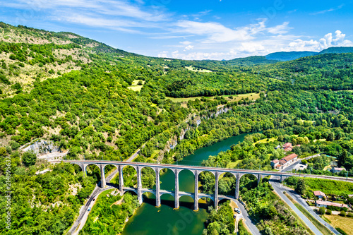 The Cize-Bolozon viaduct across the Ain river in France