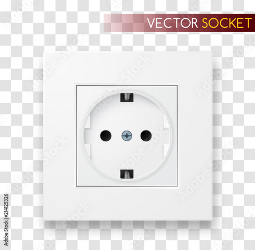 Realistic vector socket. Power outlet.