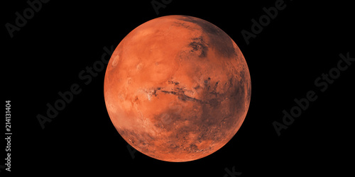 Mars red planet black background