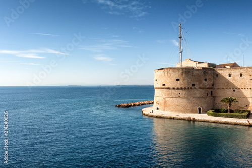 Aragonese castle, located on the seaside in the Italian city of Taranto.