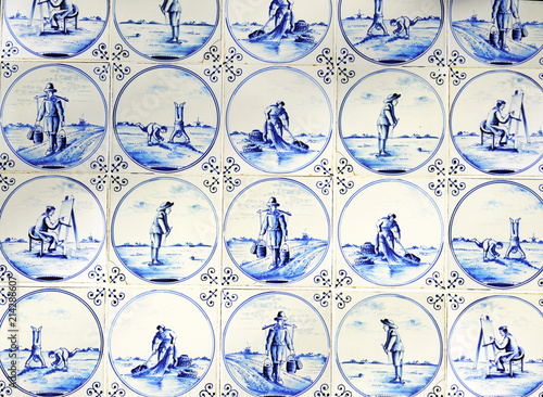 Typical blue delft tiles