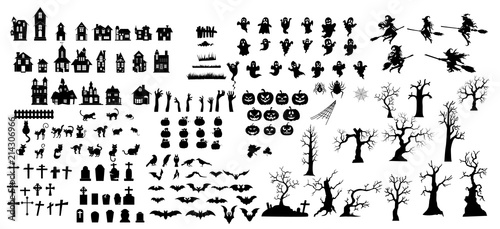  Collection of halloween silhouettes