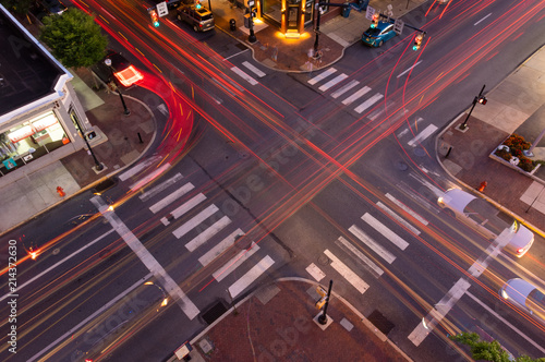 Lancaster intersection at sunset