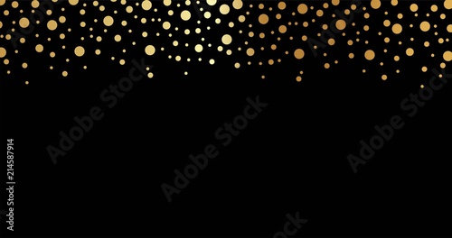 Beautiful festive background with falling gold circles vector