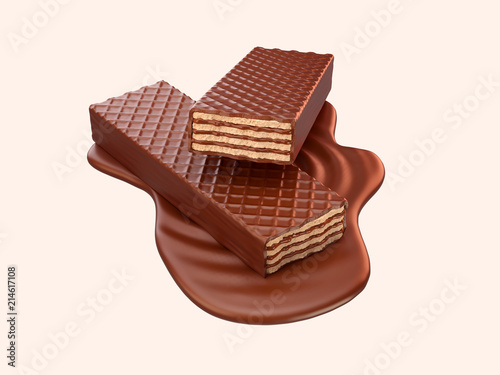 Chocolate coated on Crispy wafer