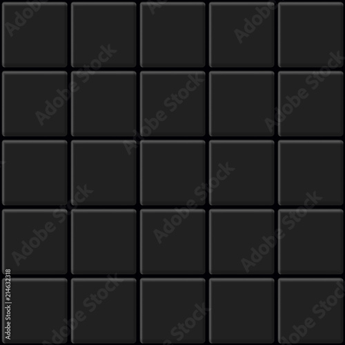 Black Tiles Seamless Texture. Abstract Vector Background