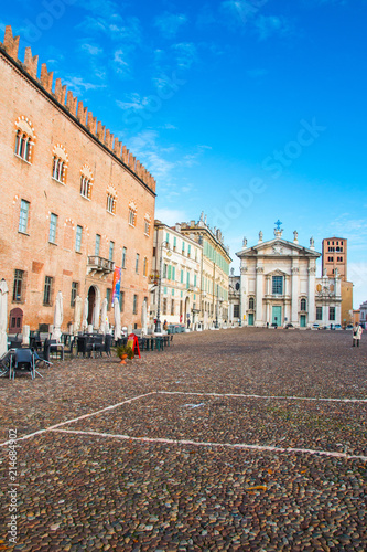 View of Piazza Sordello in Mantua (Mantova), north Italy