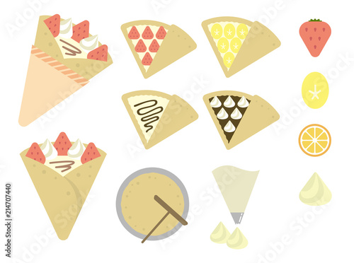 crepe color illustration set