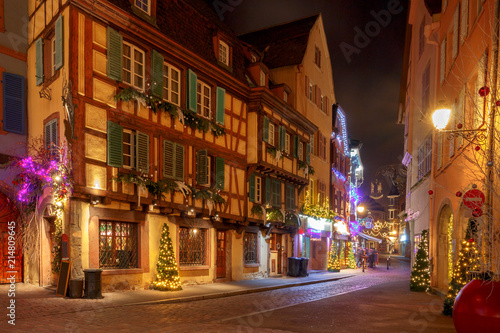 French city Colmar on Christmas Eve.
