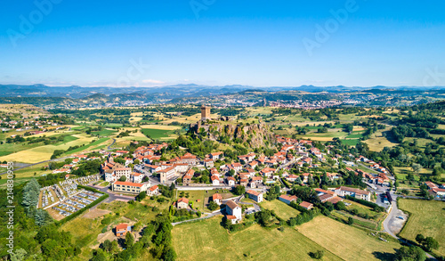 View of Polignac village with its fortress. Auvergne, France