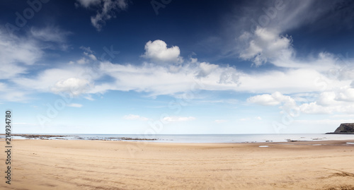 panoramic seascape of the coastline of yorkshire