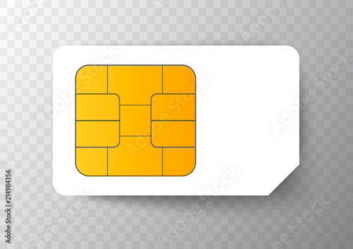 Sim Card mobile Cellular Phone Chip. Vector Isolated on Background eps10