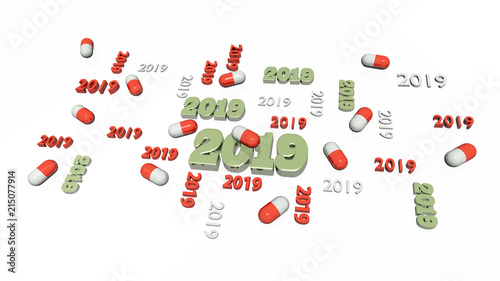 Several Red and White Pill 2019 Designs with Some Pills