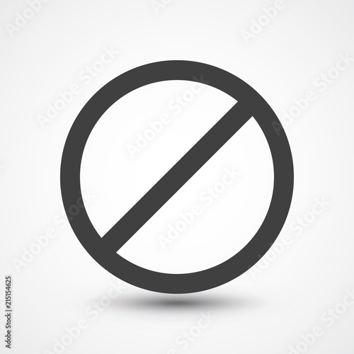 Stop icon. No sign symbol. danger risk warning. Isolated illustration. Entry prohibited. Forbidden, restrict, disallowed icon