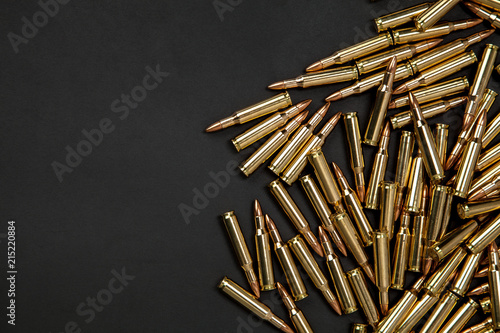 Cartridges on a black background