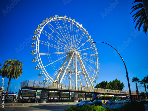 Noria de Malaga. Ciudad de Andalucia, España