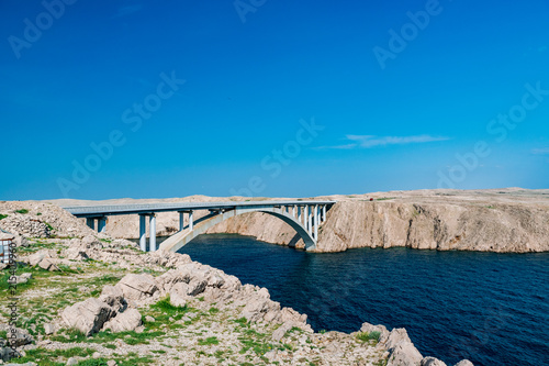 Scenic view by the sea at pag island in Croatia,