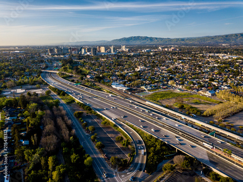 Aerial view of Silicon Valley in California