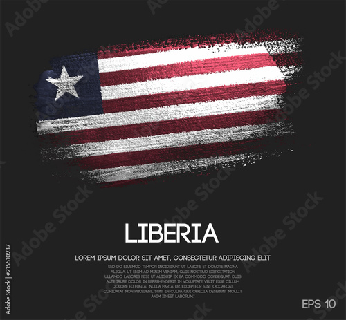 Liberia Flag Made of Glitter Sparkle Brush Paint Vector