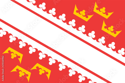 Vector flag of Alsace, region in France. Alsace province of France republic.