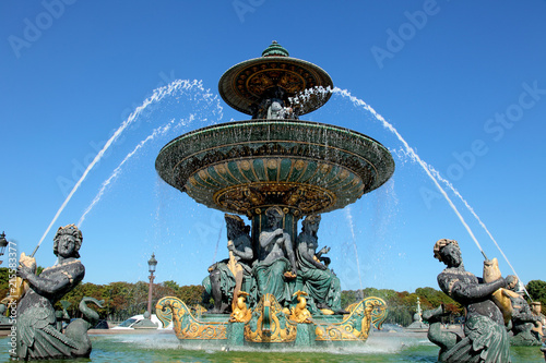 Fountain on Place de la Concorde in Paris, France