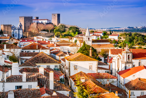 Obidos stonewalled city in Portugal