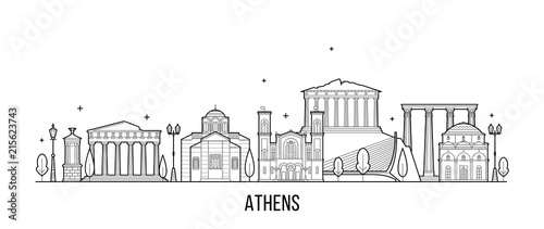 Athens skyline Greecevector city building