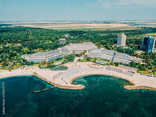 Aerial Drone View Of Neptun-Olimp Resort At The Black Sea In Romania