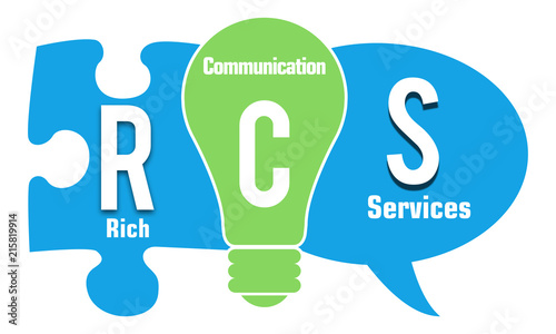 RCS - Rich Communication Services Green Blue Three Symbols 