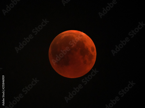 Total eclipse showing the blood moon on 27-28 July 2018 at Bahrain