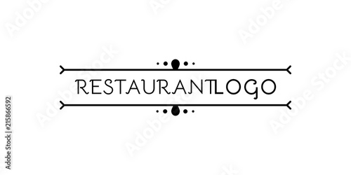 Restaurant logo. Flourish symbol. Original dividers. Abstract element for template. Vector illustration, flat design