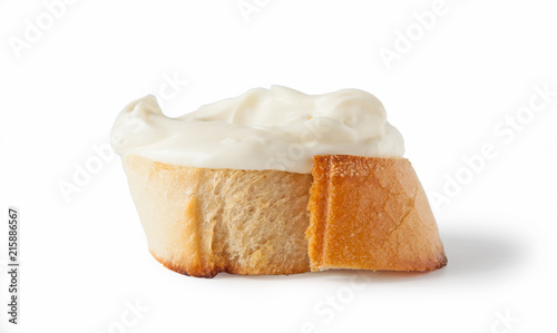 Cream cheese toster bread, isolated on white background.