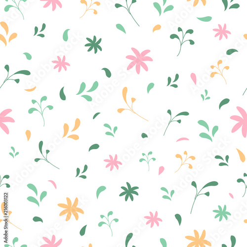 Spring or summer vector seamless pattern with floral elements