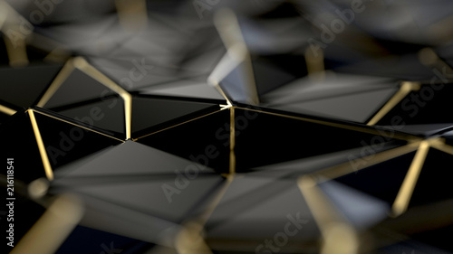 Black and gold polygonal background