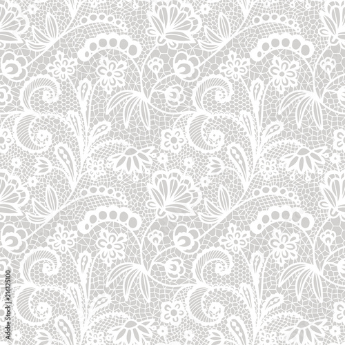 Lace seamless pattern with flowers