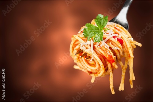 Fork with just spaghetti around