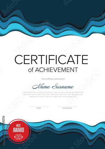 Modern certificate template