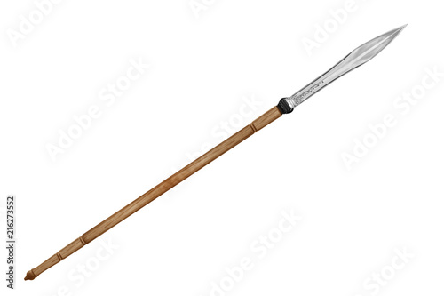 ancient spear isolated on white background