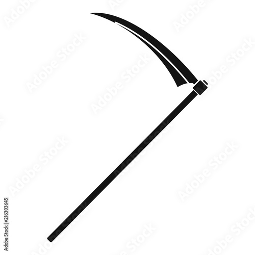 Farm scythe icon. Simple illustration of farm scythe vector icon for web design isolated on white background