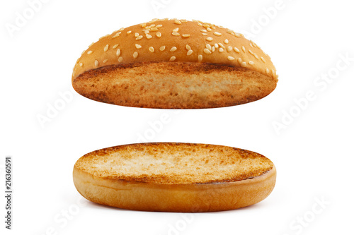 Delicious burger buns, isolated on white background