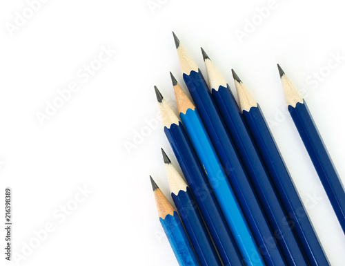 pencil blue tool art on white background