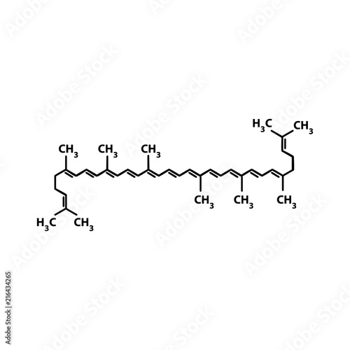 Lycopene is a chemical molecular formula. Vector illustration on isolated background.