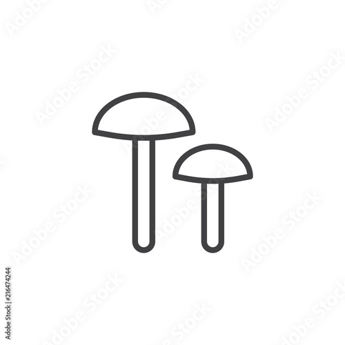 Mushroom outline icon. linear style sign for mobile concept and web design. two mushroom simple line vector icon. Symbol, logo illustration. Pixel perfect vector graphics