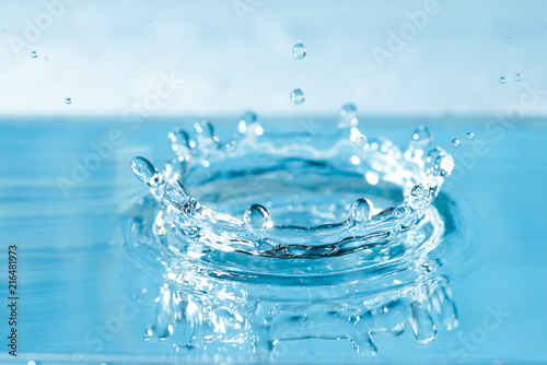 water splash blue colored