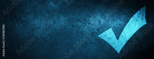 Validation icon special blue banner background