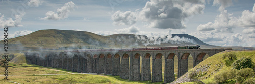 flying scotsman on the ribblehead viaduct