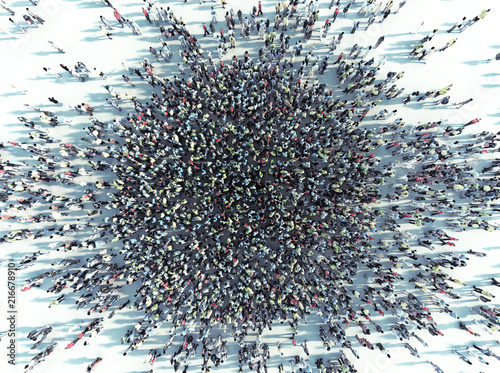 crowd of people viewed from above