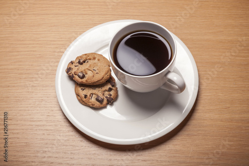 black coffee with choice cookie
