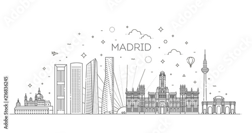Madrid skyline, Spain
